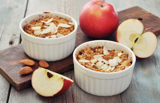 Basil infused olive oil and almond crumble