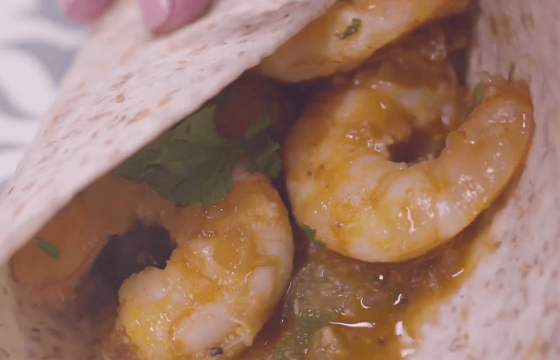 Creole shrimp tacos