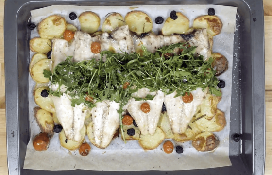 Roasted rosemary sea bass