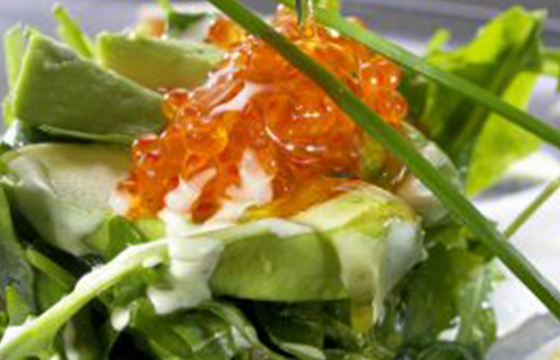 Rocket salad with smoked fish and avocado recipe