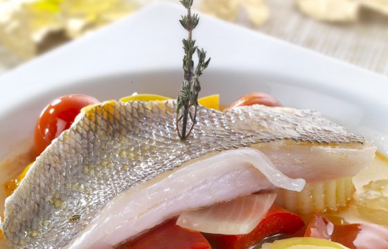 Braised sea bream with thyme in Extra Virgin Olive Oil